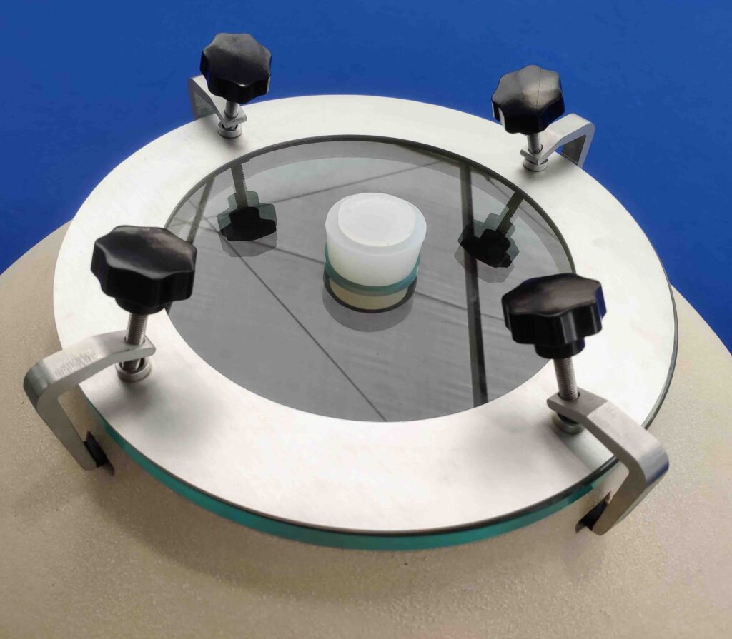 couvercle verre col et clamps