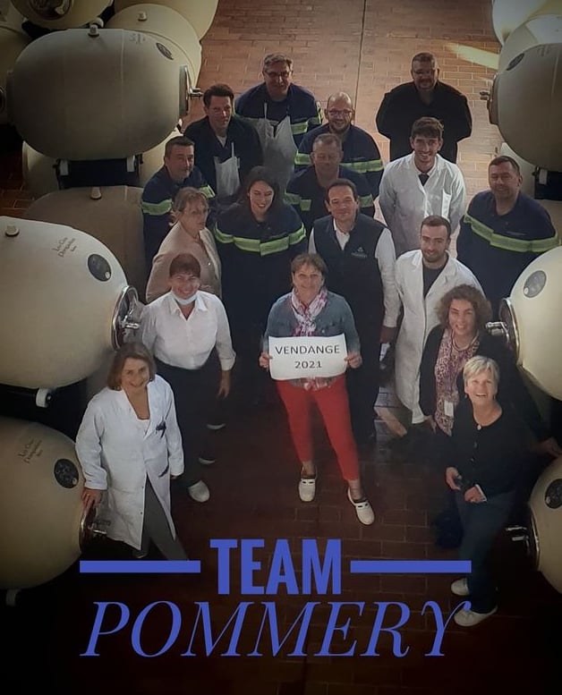 Team Pommery, Champagne Vranken-Pommery et les cuves en grès Clayver pour les vendanges 2021